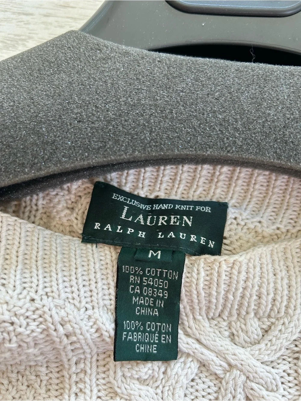 Lauren Ralph Lauren Ivory Cable Knit Scoopneck Sweater - Picture 4 of 5